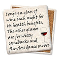 Enjoy a glass of wine Square Limestone Coaster by Tipsy