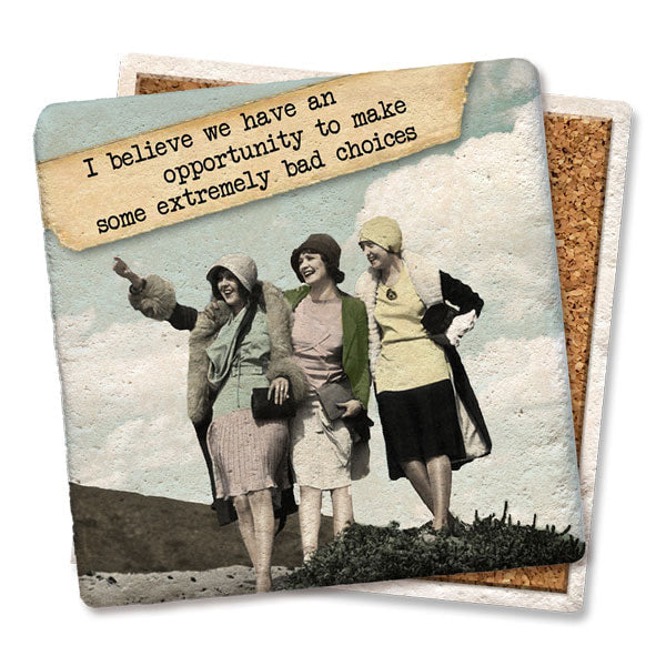 Extremely bad choices - Limestone Coaster by Tipsy