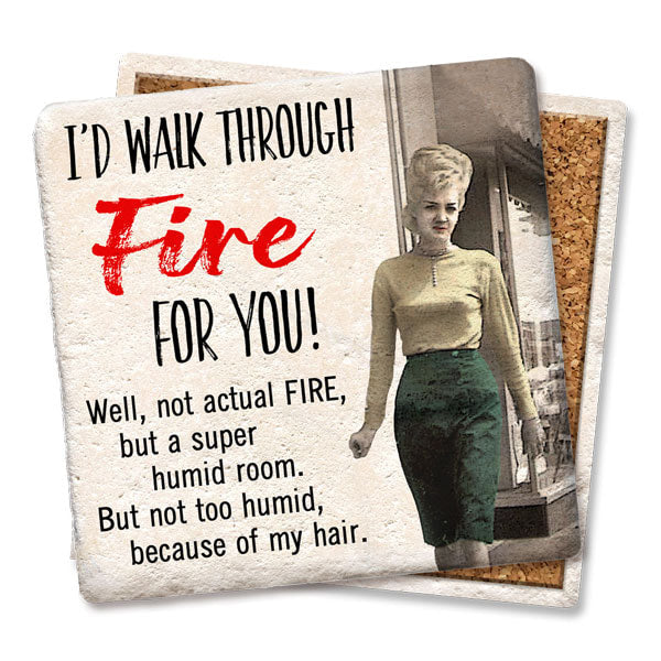Walk through fire - Limestone Coaster by Tipsy