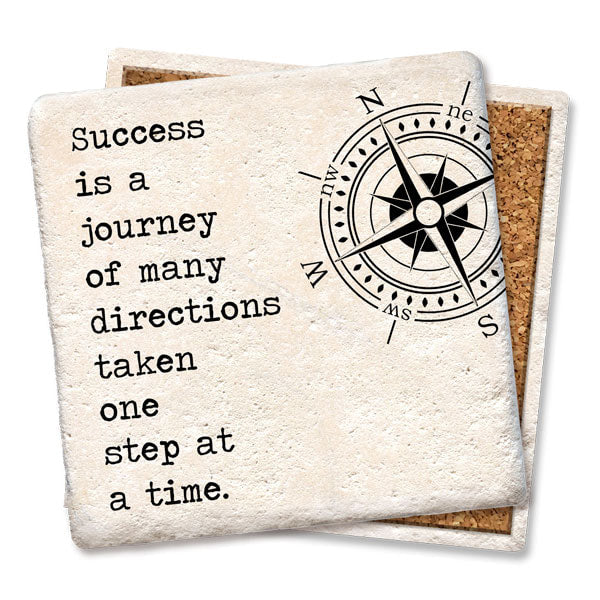 Success is a Journey - Limestone Coaster by Tipsy
