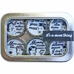 It's a Mom Thing - 6 unique bottle cap magnet set in tin.