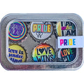 LGBTQ Pride - 6 unique bottle cap magnet set in tin