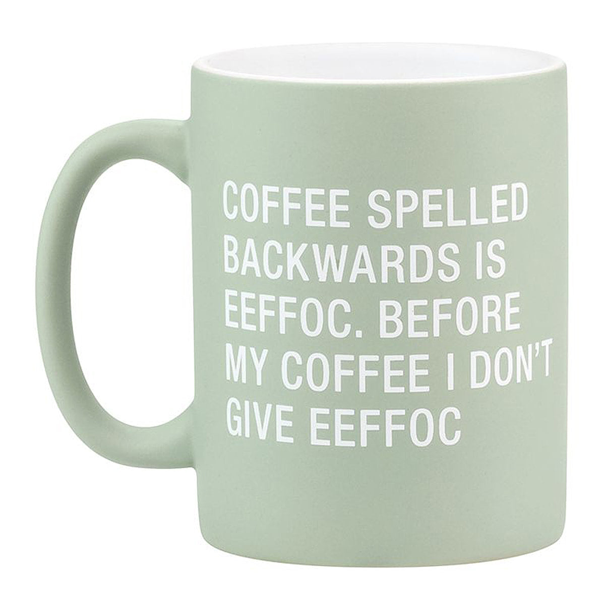 Coffee Spelled Backwards Stoneware Coffee Mug