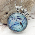 Be Free with Butterfly Pewter Pendant Necklace