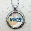 Wander Hammered Edge Pewter Pendant Necklace