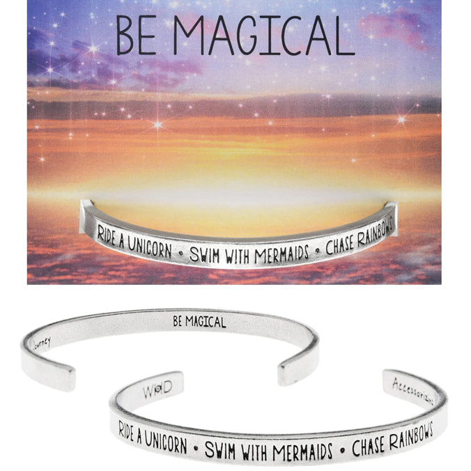 Be magical handcrafted recycled lead-free pewter adjustable cuff bracelet
