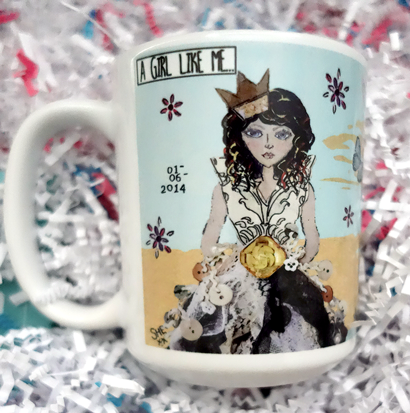 Throw on your Crown - feminist artist design ceramic 15 ounce mug