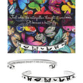 Caterpillar and butterfly - handcrafted recycled lead-free pewter adjustable cuff bracelets