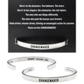 Changemaker handcrafted recycled lead-free pewter adjustable cuff bracelets