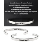 Changemaker handcrafted recycled lead-free pewter adjustable cuff bracelets