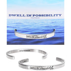 dwell in possibility - Emily Dickenson handcrafted recycled lead-free pewter adjustable cuff bracelets