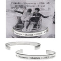Friends Happiness Cherish Loyalty Share Trust lead-free pewter adjustable cuff bracelets