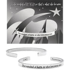 She needed a hero, so she became one - recycled lead-free pewter adjustable cuff bracelets