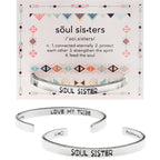 Soul Sisters - handcrafted recycled lead-free pewter adjustable cuff bracelets