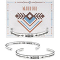 I am a warrior - handcrafted recycled lead-free pewter adjustable cuff bracelets
