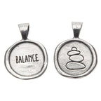 Balance - Wax Seal Pendant Necklace -  lead-free pewter with ball chain