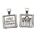 Collect beautiful Moments - Wax Seal Pendant - handcrafted recycled lead-free pewter with ball chain