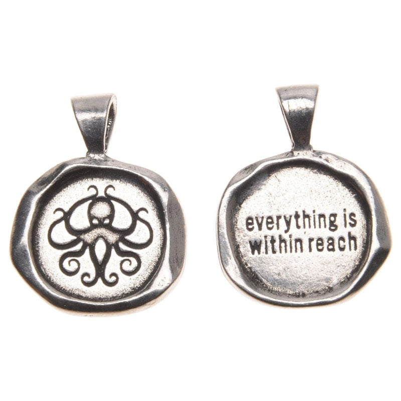 Everything Is Within reach Wax Seal Pendant - lead-free pewter with ball chain