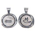 "Free" Wax Seal Pendant - handcrafted recycled lead-free pewter with ball chain