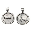 Imagine Wax Seal Pendant - handcrafted recycled lead-free pewter with ball chain