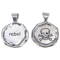 Rebel Wax Seal Pendant - handcrafted recycled lead-free pewter with ball chain
