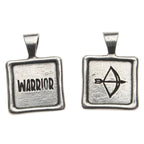 Warrior - Wax Seal Pendant - handcrafted recycled lead-free pewter with ball chain