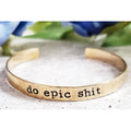 do epic shit handcrafted yellow brass adjustable stacking cuff vegan ink stamped