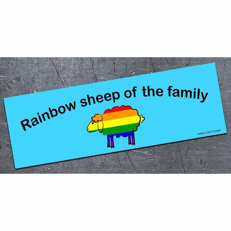 Rainbow Sheep of the Family - Bumper Magnet - AA
