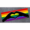 Rainbow love hand hearts - Bumper Magnet - AA