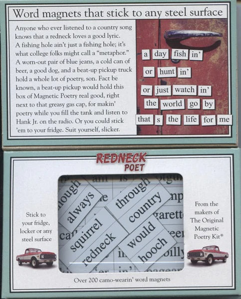 Redneck Poet themed Magnetic Poetry kit