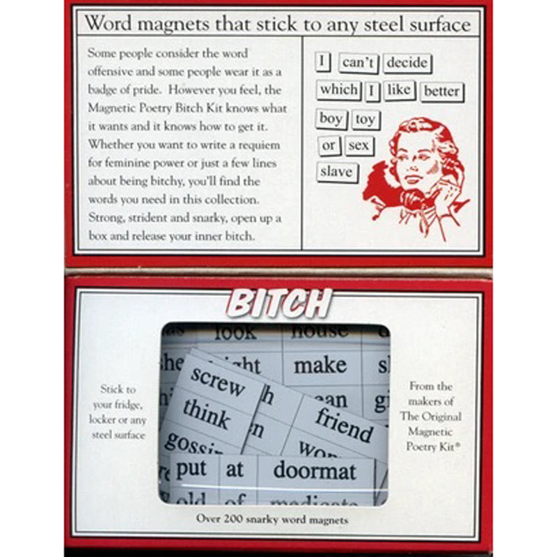 Bitch themed Magnetic Poetry kit