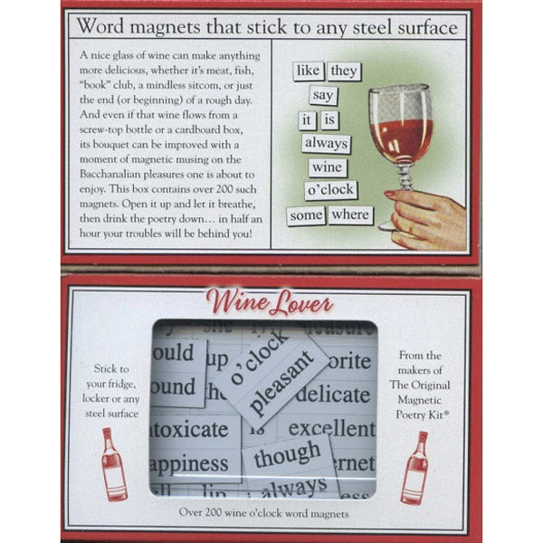 Wine Lover themed Magnetic Poetry kit