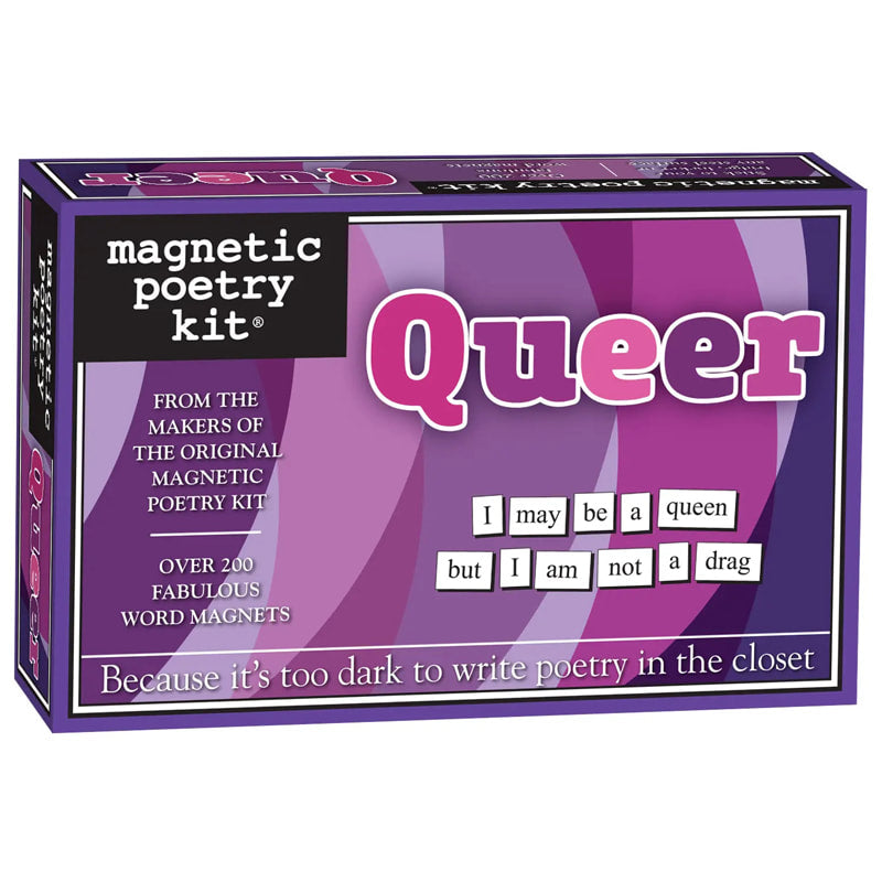 Queer themed Magnetic Poetry kit