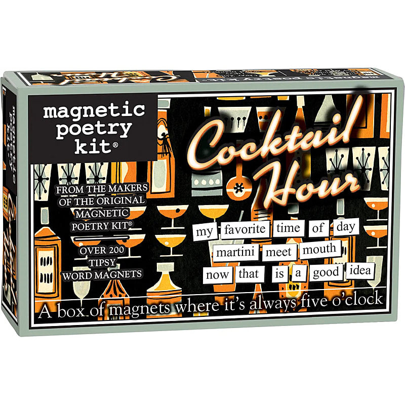 Cocktail Hour themed Magnetic Poetry kit