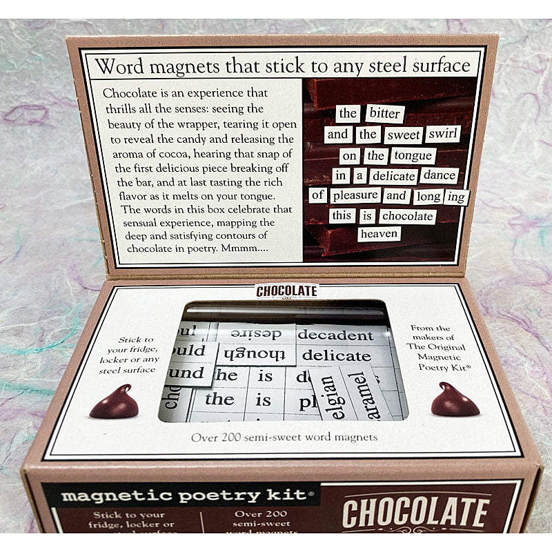 Chocolate themed Magnetic Poetry kit