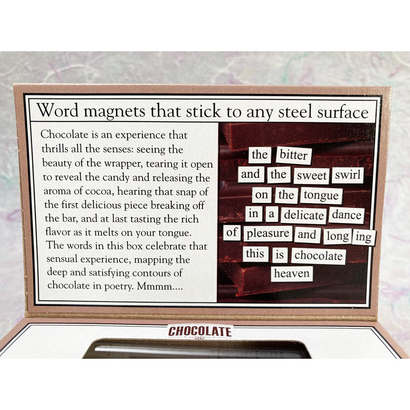 Chocolate themed Magnetic Poetry kit