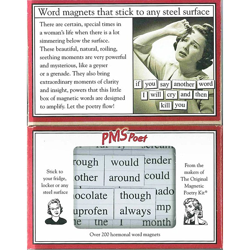 PMS themed Magnetic Poetry kit