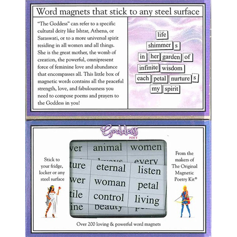 Goddess themed Magnetic Poetry kit
