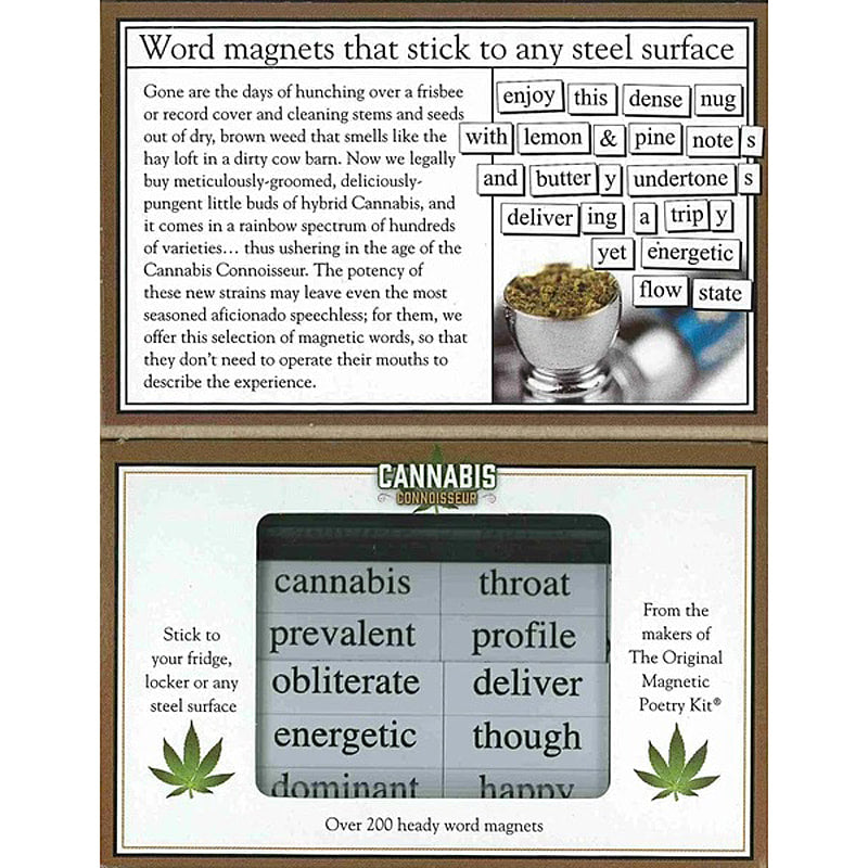Cannabis themed Magnetic Poetry kit
