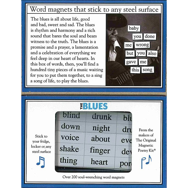 The Blues themed Magnetic Poetry kit