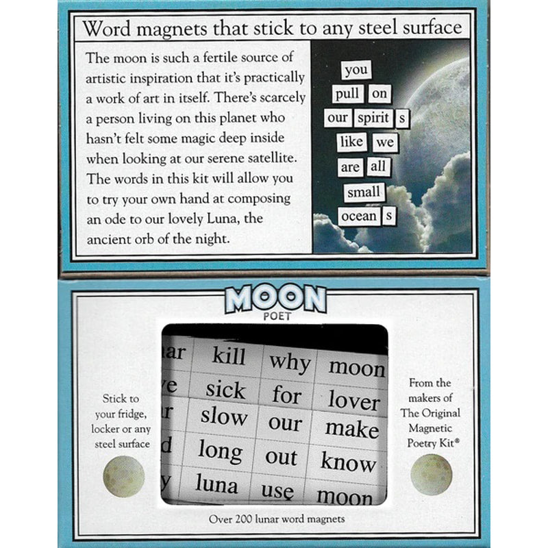 Moon themed Magnetic Poetry kit