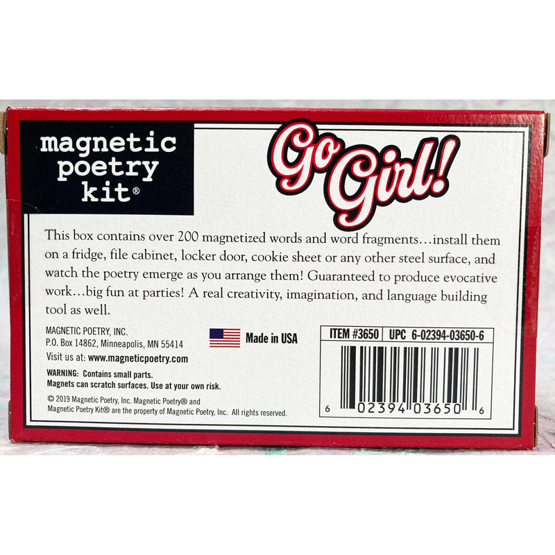 Go Girl themed Magnetic Poetry kit