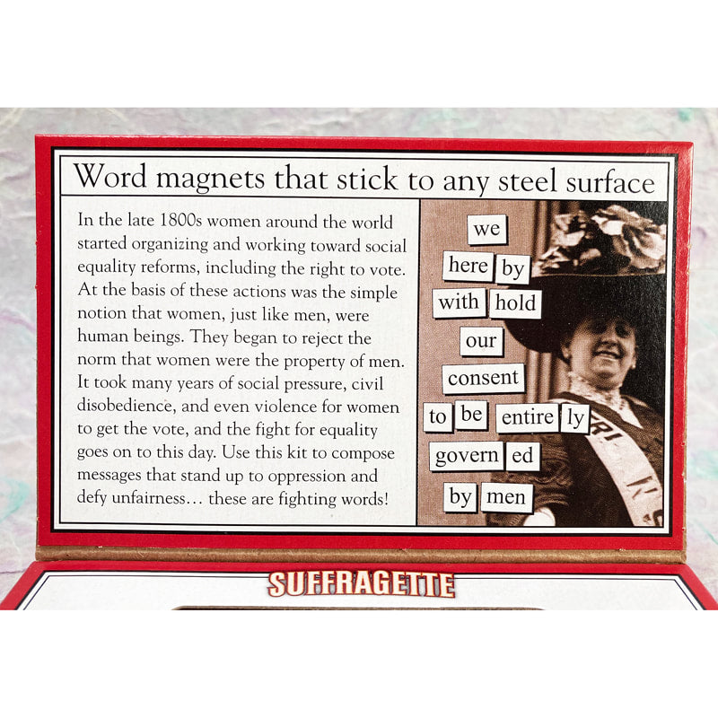 Suffragette themed Magnetic Poetry kit