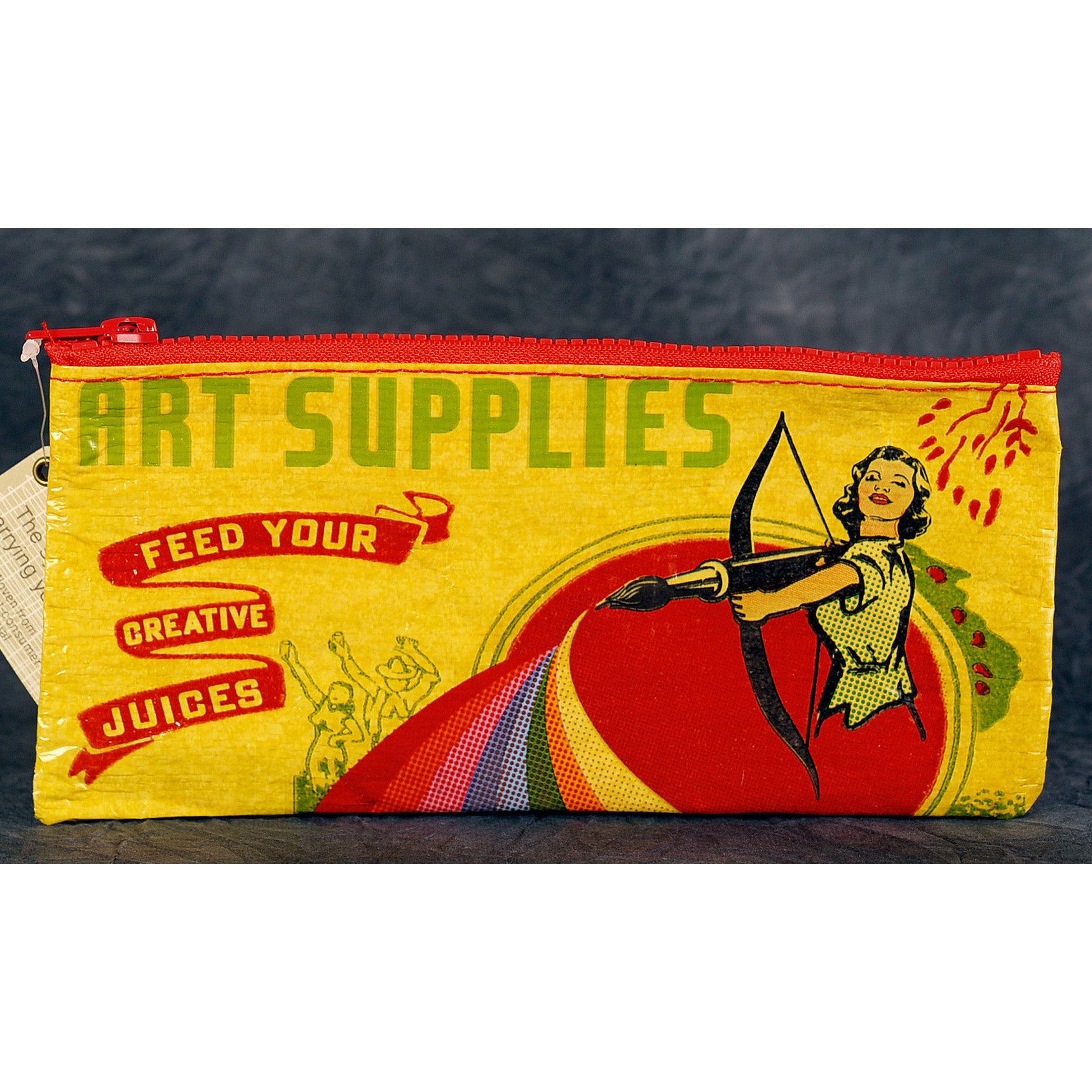 Art Supplies Feed Your Creative Juices- Blue Q Pencil Case
