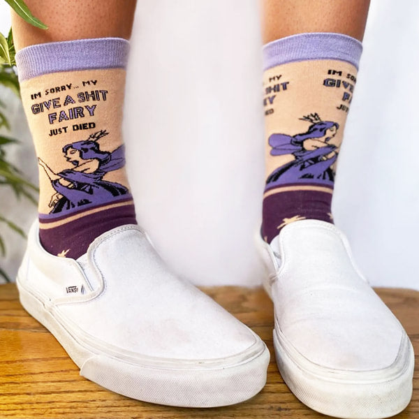 Give a Shit Fairy. Women's Crew Socks - BB