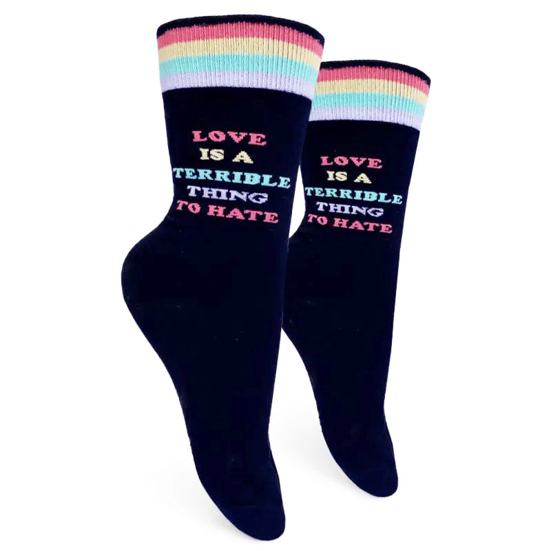 LGBT.  Love is a Terrible thing to Hate - Women's Crew Socks - BB