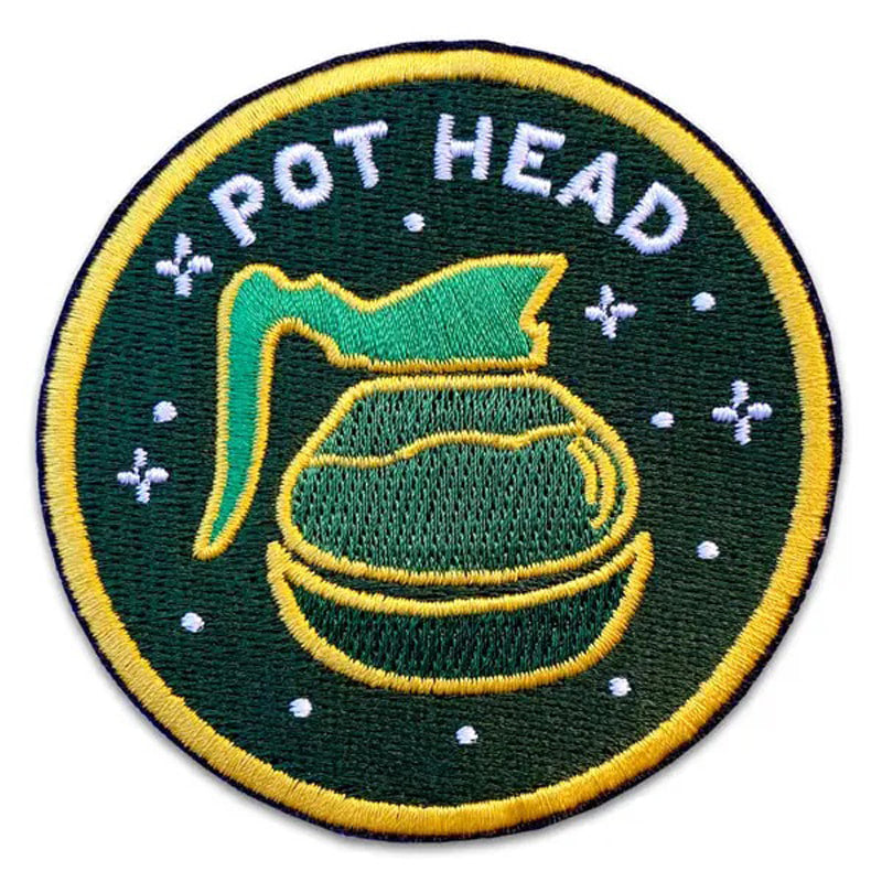POT HEAD Iron-On Embroidered Patch - BB