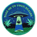 Take Me To Your Dealer alien Iron-On Embroidered Patch - BB
