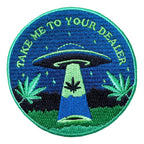 Take Me To Your Dealer alien Iron-On Embroidered Patch - BB