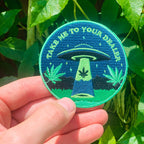 Take Me To Your Dealer alien Iron-On Embroidered Patch - BB